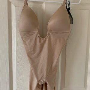 spanx low back mid thigh bodysuit